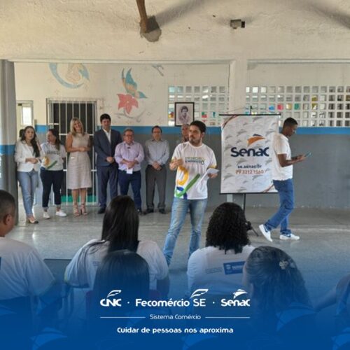 Presidente e diretor do Senac participaram de aula inaugural de seis cursos em Carmópolis